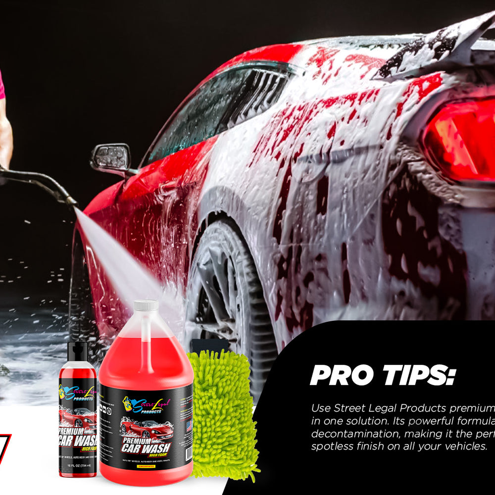 Get tips from the pro's at Street Legal Products with their Premium Car Wash & Wax Soap