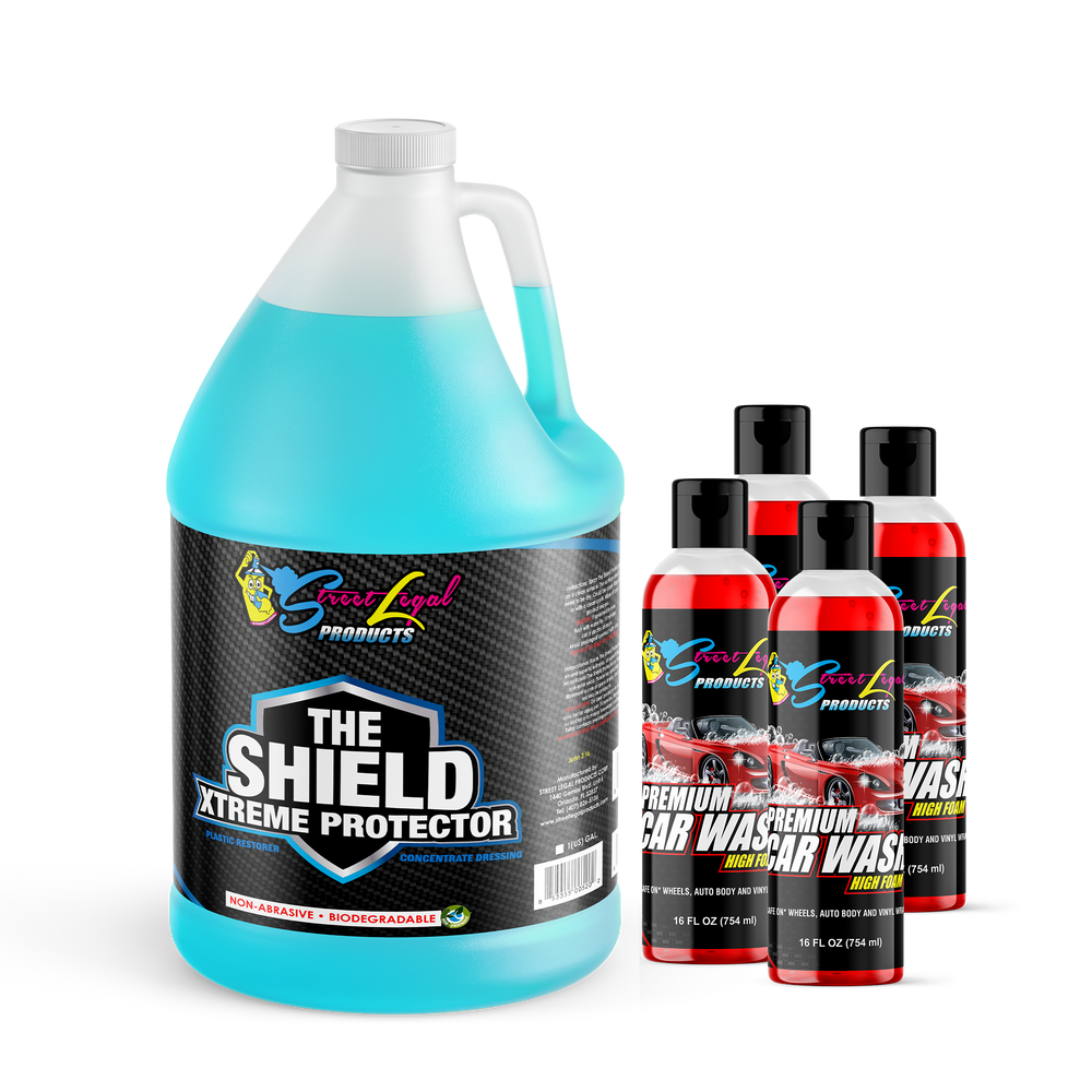 
                      
                        Premium Wash & Wax and the Shield Xtreme Protector Bundle – Car Care Package with Restorer and Soap
                      
                    