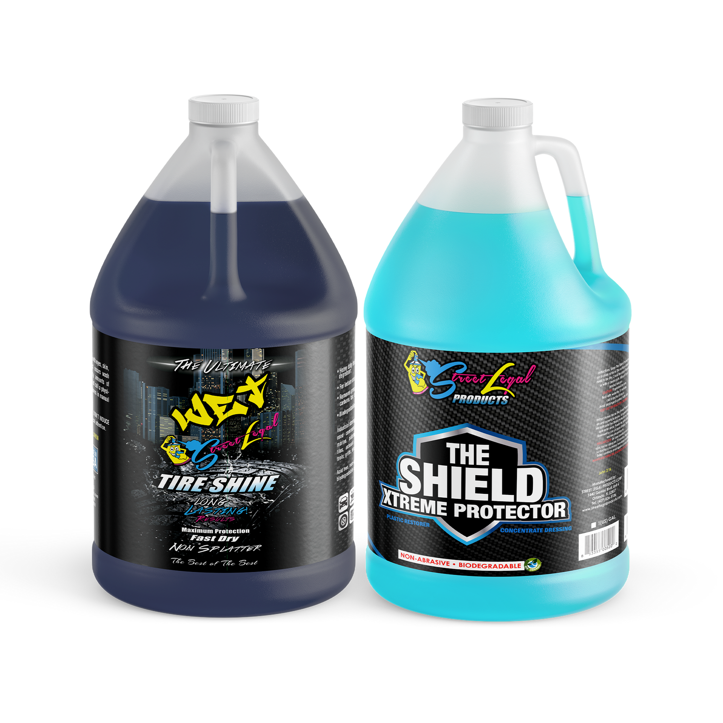 The Ultimate Wet Tire Shine and The Shield Xtreme Protector Bundle, 1 Gallon Each